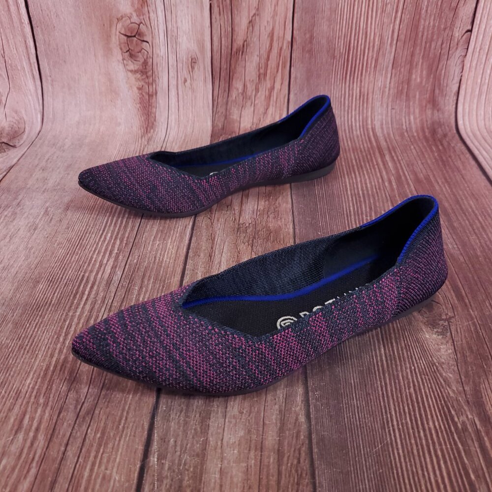 Rothys Womens Sz 7.5 The Point Heather Magenta Slip On Flats Shoes Retired Rare